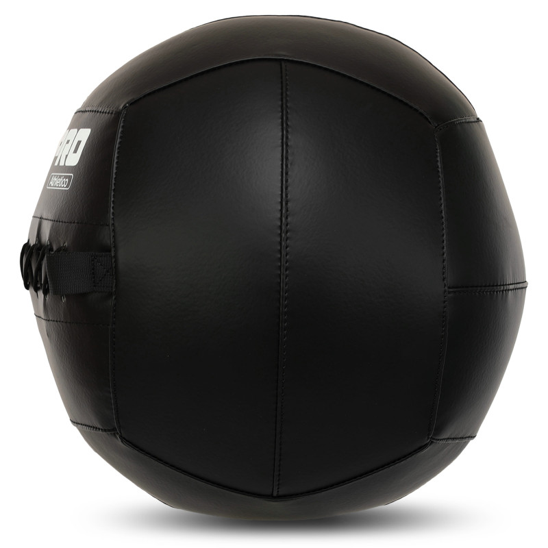 М'яч набивний медичний для кросфіту WALL BALL LiveUp LP8103-4 4кг чорний