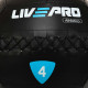 М'яч набивний медичний для кросфіту WALL BALL LiveUp LP8103-4 4кг чорний