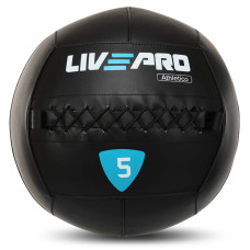 М'яч набивний медичний для кросфіту WALL BALL LiveUp LP8103-5 5кг чорний