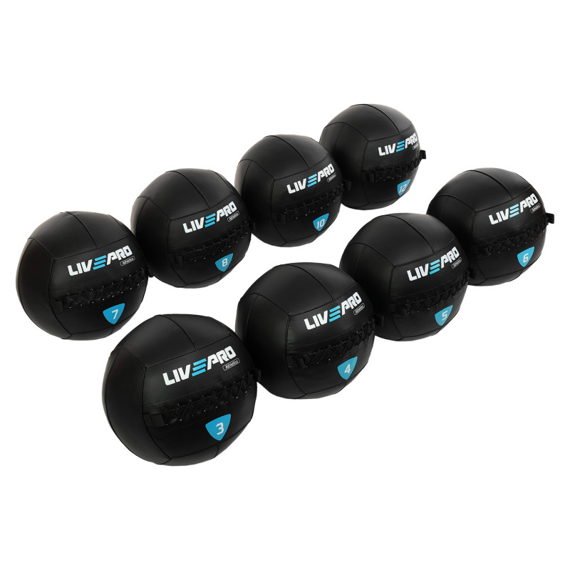 М'яч набивний медичний для кросфіту WALL BALL LiveUp LP8103-6 6кг чорний