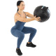 М'яч набивний медичний для кросфіту WALL BALL LiveUp LP8103-7 7кг чорний