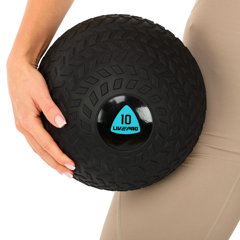 Слембол м'яч набивний для кросфіту та фітнесу Slam Ball LiveUp LP8105-10 10кг чорний