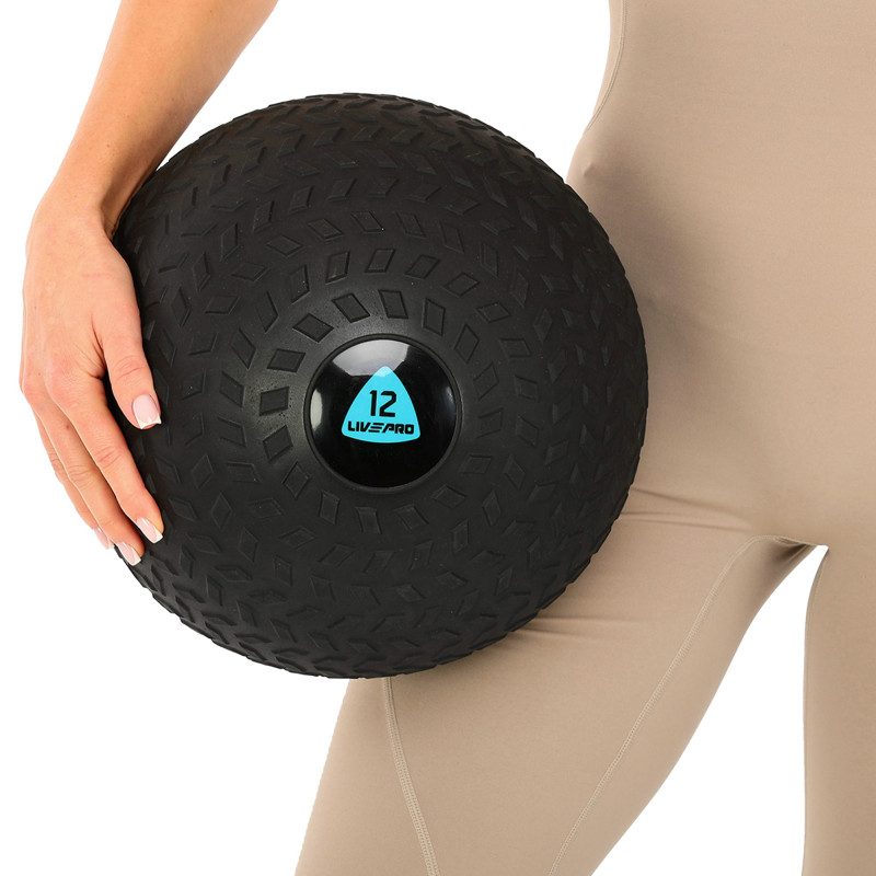 Слембол м'яч набивний для кросфіту та фітнесу Slam Ball LiveUp LP8105-12 12кг чорний