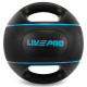 Медбол м'яч медичний дворучний з хватами LiveUp Medicine Ball LP8111-4 4кг чорний
