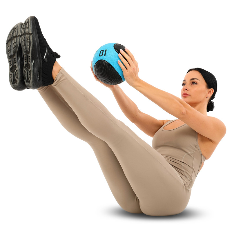М'яч медичний медбол Medicine Ball LiveUp LP8112-1 1 кг чорний-синій