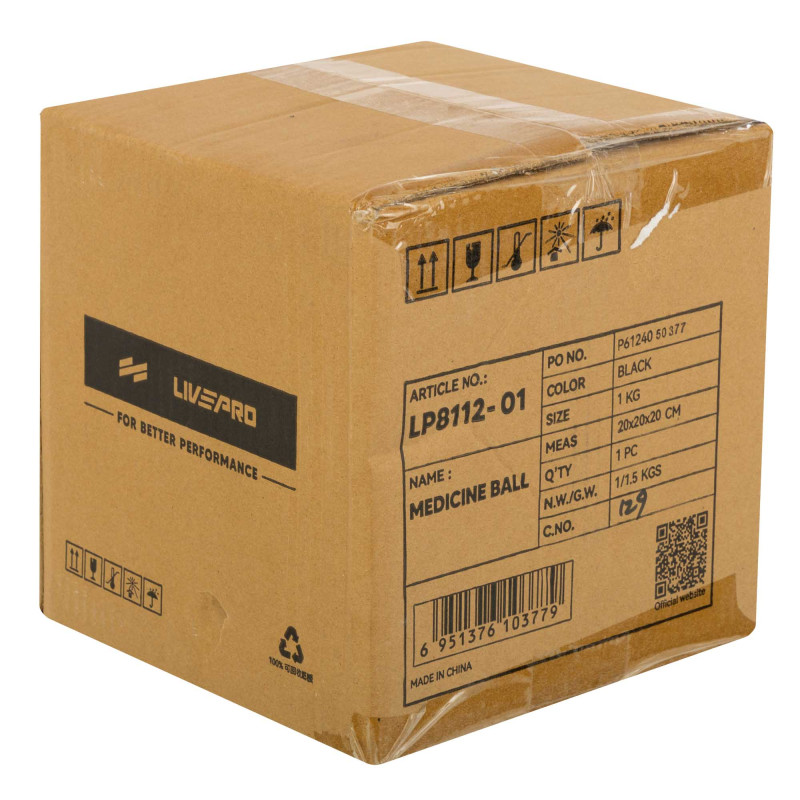 М'яч медичний медбол Medicine Ball LiveUp LP8112-1 1 кг чорний-синій