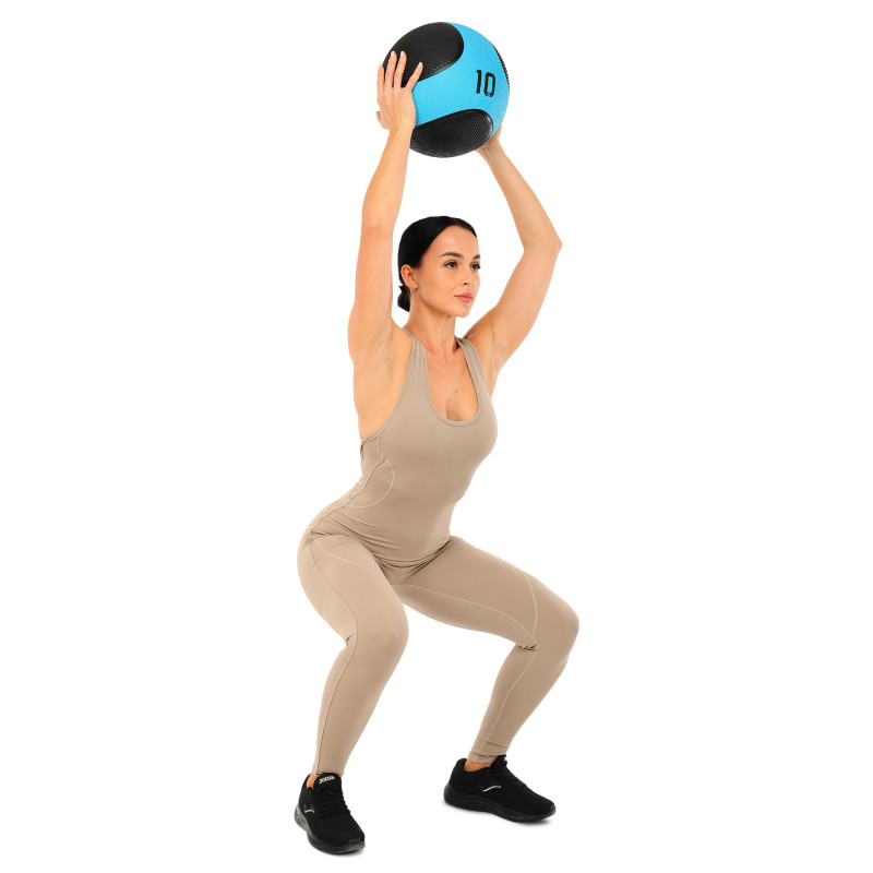 М'яч медичний медбол Medicine Ball LiveUp LP8112-10 10кг чорний-синій