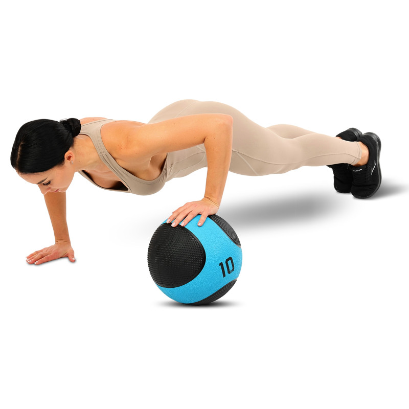 М'яч медичний медбол Medicine Ball LiveUp LP8112-10 10кг чорний-синій