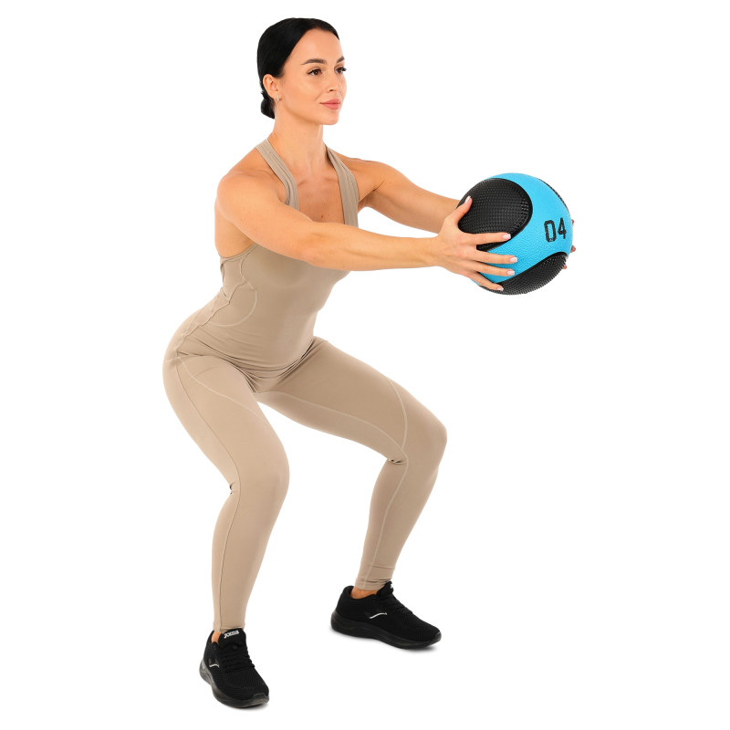 М'яч медичний медбол Medicine Ball LiveUp LP8112-4 4 кг чорний-синій