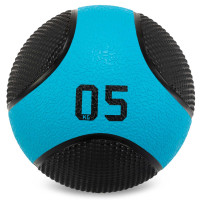 М'яч медичний медбол Medicine Ball LiveUp LP8112-5 5кг чорний-синій