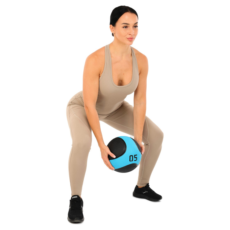 М'яч медичний медбол Medicine Ball LiveUp LP8112-5 5кг чорний-синій