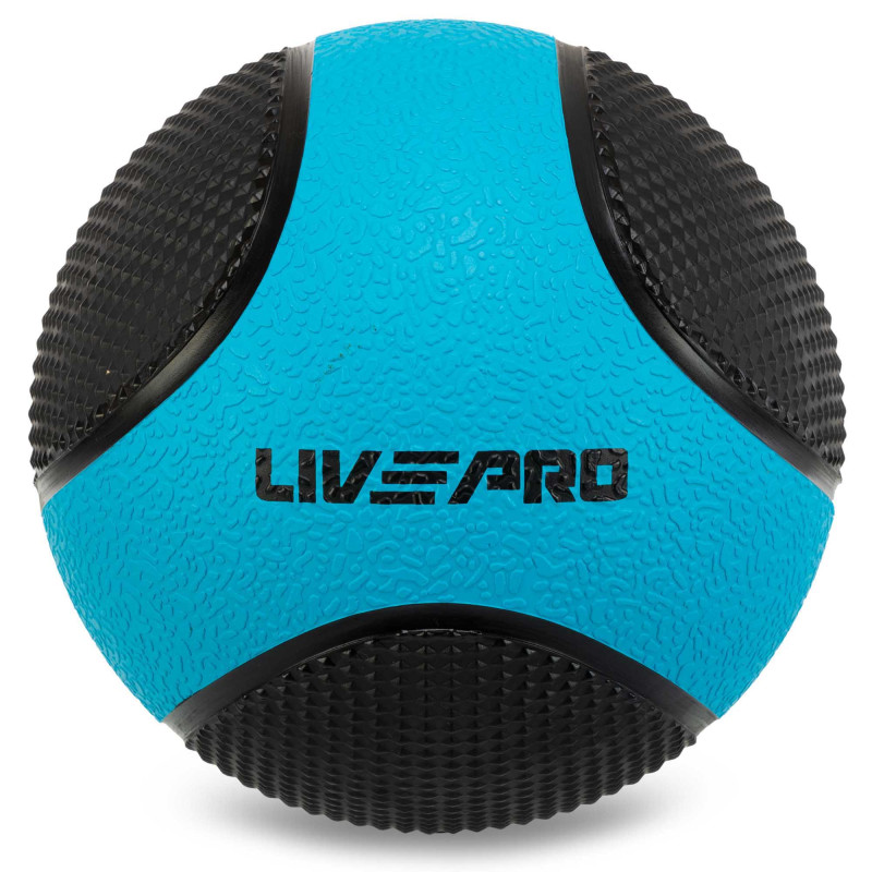 М'яч медичний медбол Medicine Ball LiveUp LP8112-6 6кг чорний-синій