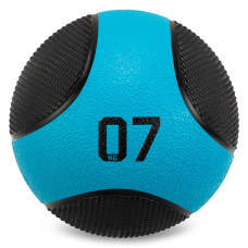 М'яч медичний медбол Medicine Ball LiveUp LP8112-7 7кг чорний-синій