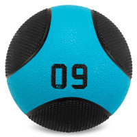 М'яч медичний медбол Medicine Ball LiveUp LP8112-9 9кг чорний-синій