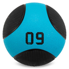 М'яч медичний медбол Medicine Ball LiveUp LP8112-9 9кг чорний-синій