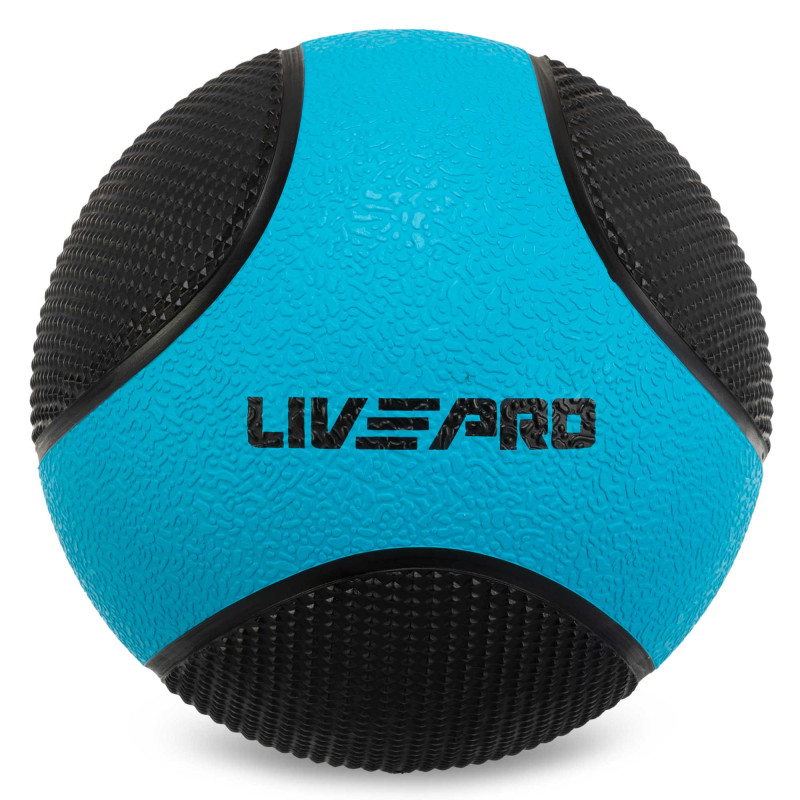 М'яч медичний медбол Medicine Ball LiveUp LP8112-9 9кг чорний-синій