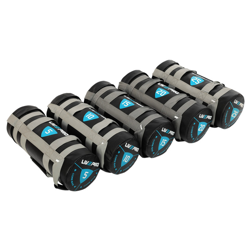 Мішок обтяжувач для функціонального тренінгу Power Bag LiveUp LP8120-10 10кг чорний-сірий
