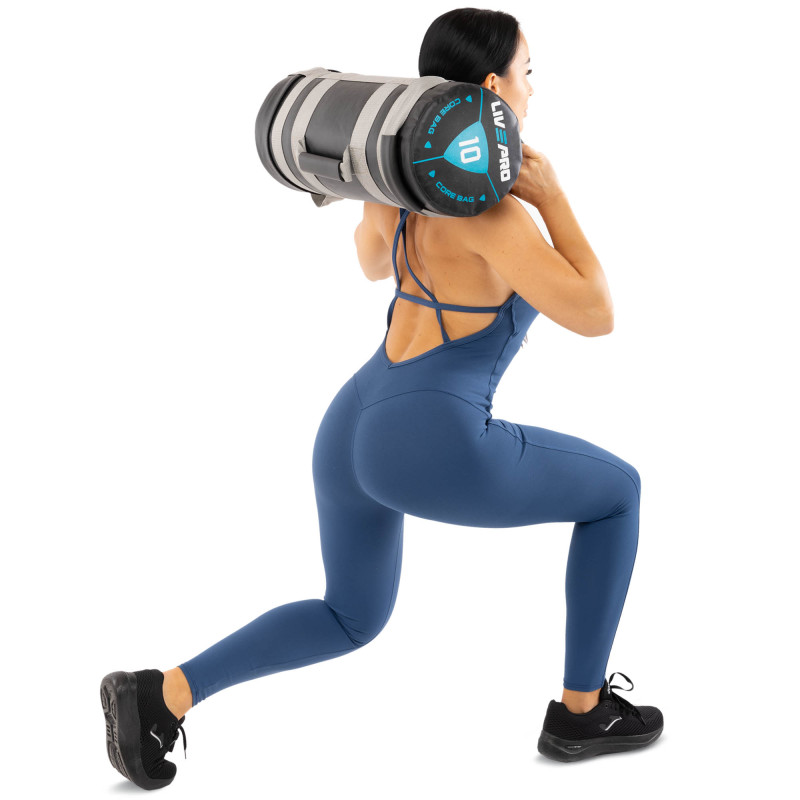 Мішок обтяжувач для функціонального тренінгу Power Bag LiveUp LP8120-10 10кг чорний-сірий