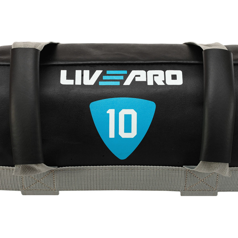 Мішок обтяжувач для функціонального тренінгу Power Bag LiveUp LP8120-10 10кг чорний-сірий