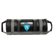 Мішок обтяжувач для функціонального тренінгу Power Bag LiveUp LP8120-15 15кг чорний-сірий
