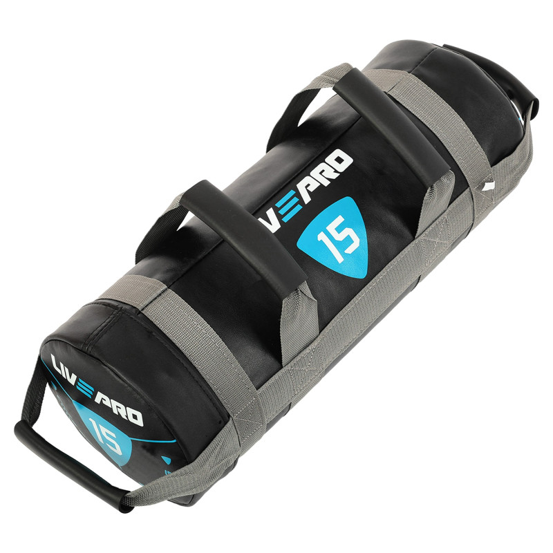 Мішок обтяжувач для функціонального тренінгу Power Bag LiveUp LP8120-15 15кг чорний-сірий