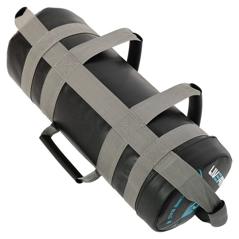 Мішок обтяжувач для функціонального тренінгу Power Bag LiveUp LP8120-15 15кг чорний-сірий