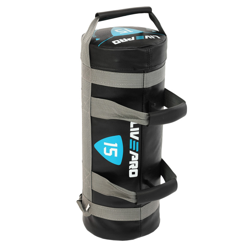 Мішок обтяжувач для функціонального тренінгу Power Bag LiveUp LP8120-15 15кг чорний-сірий