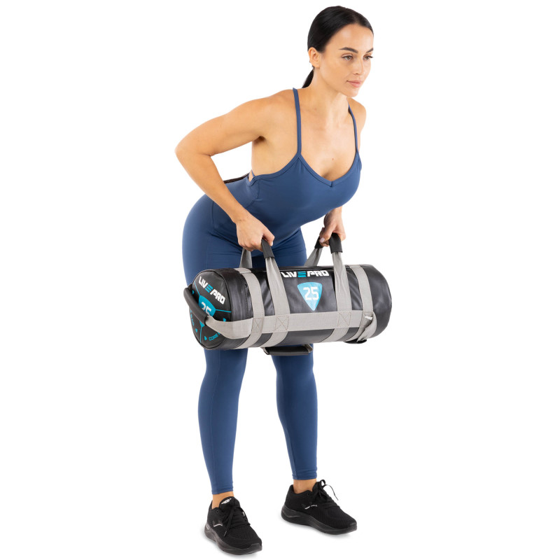 Мішок обтяжувач для функціонального тренінгу Power Bag LiveUp LP8120-25 25кг чорний-сірий