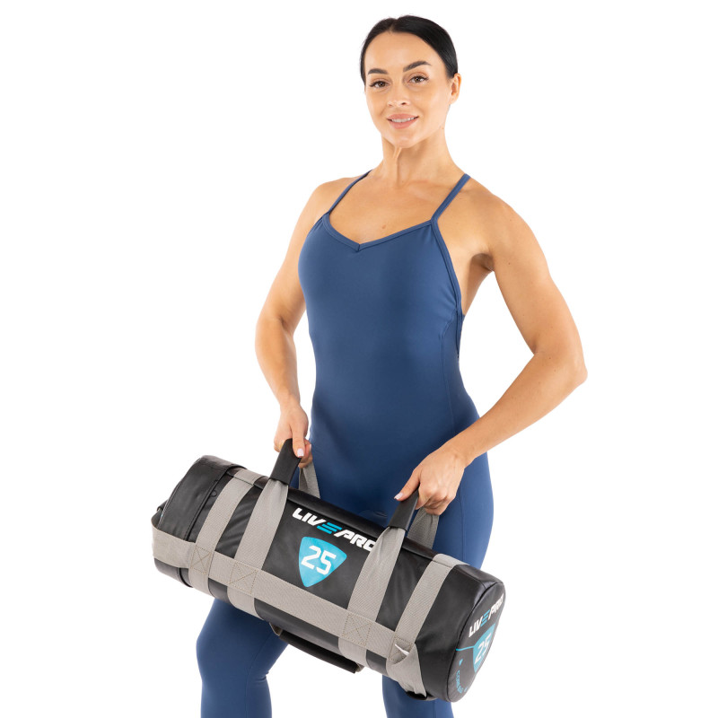 Мішок обтяжувач для функціонального тренінгу Power Bag LiveUp LP8120-25 25кг чорний-сірий