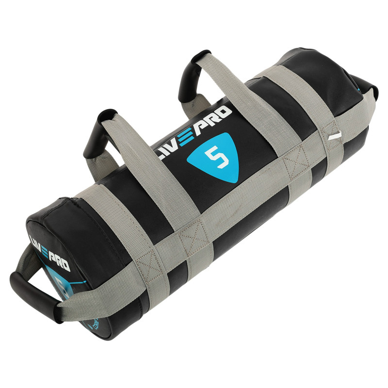 Мішок обтяжувач для функціонального тренінгу Power Bag LiveUp LP8120-5 5кг чорний-сірий