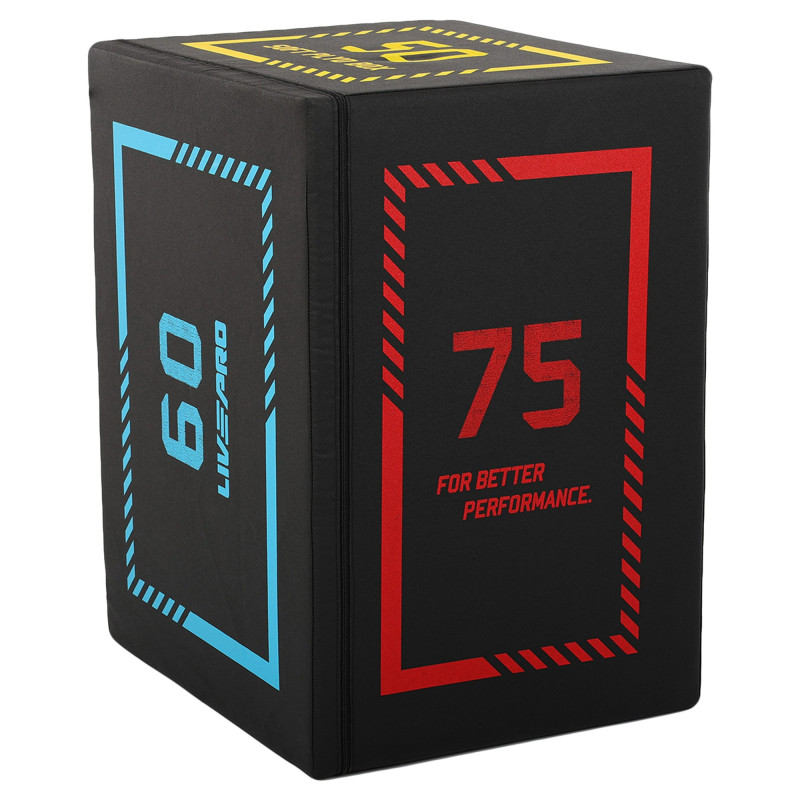 Бокс пліометричний тумба для кросфіту Пліобокс SOFT PLYO BOX LiveUp LP8155 1шт 50х60х75см чорний
