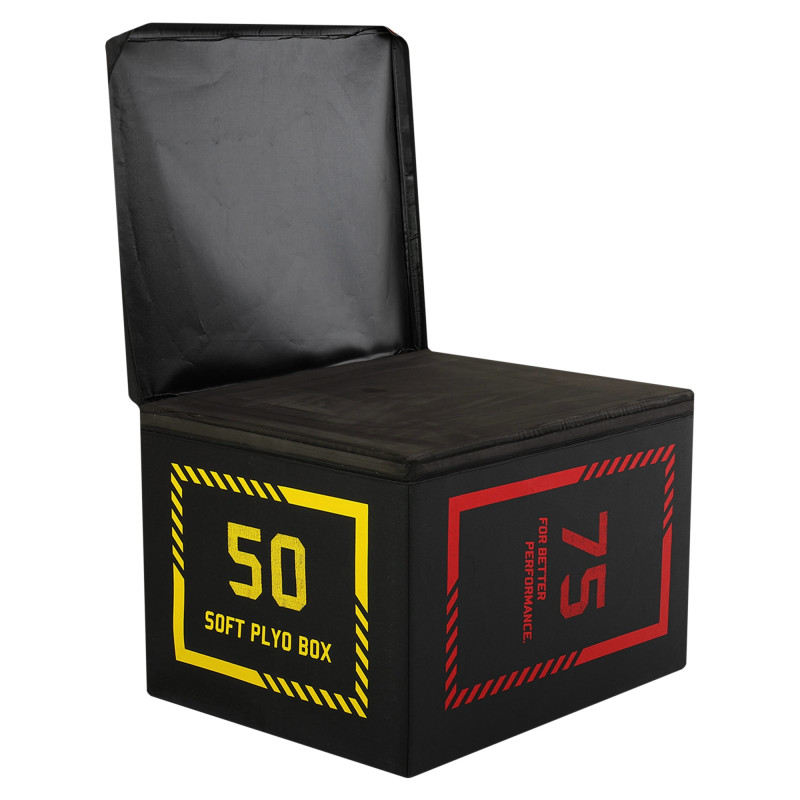 Бокс пліометричний тумба для кросфіту Пліобокс SOFT PLYO BOX LiveUp LP8155 1шт 50х60х75см чорний