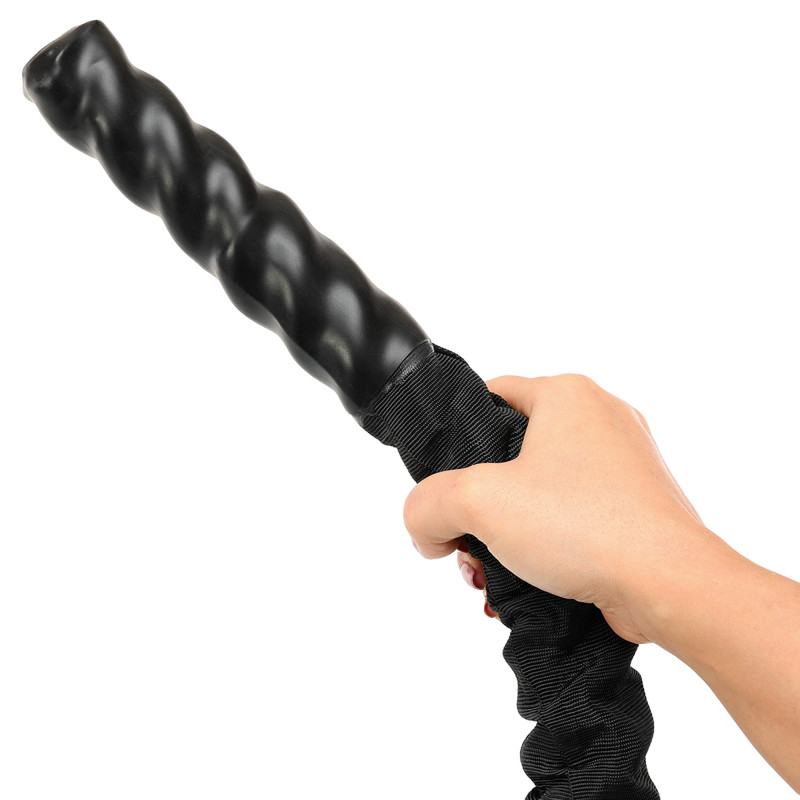 Канат для кросфіту в захисному рукаві BATTLE ROPE LiveUp LP8172-15 15м чорний
