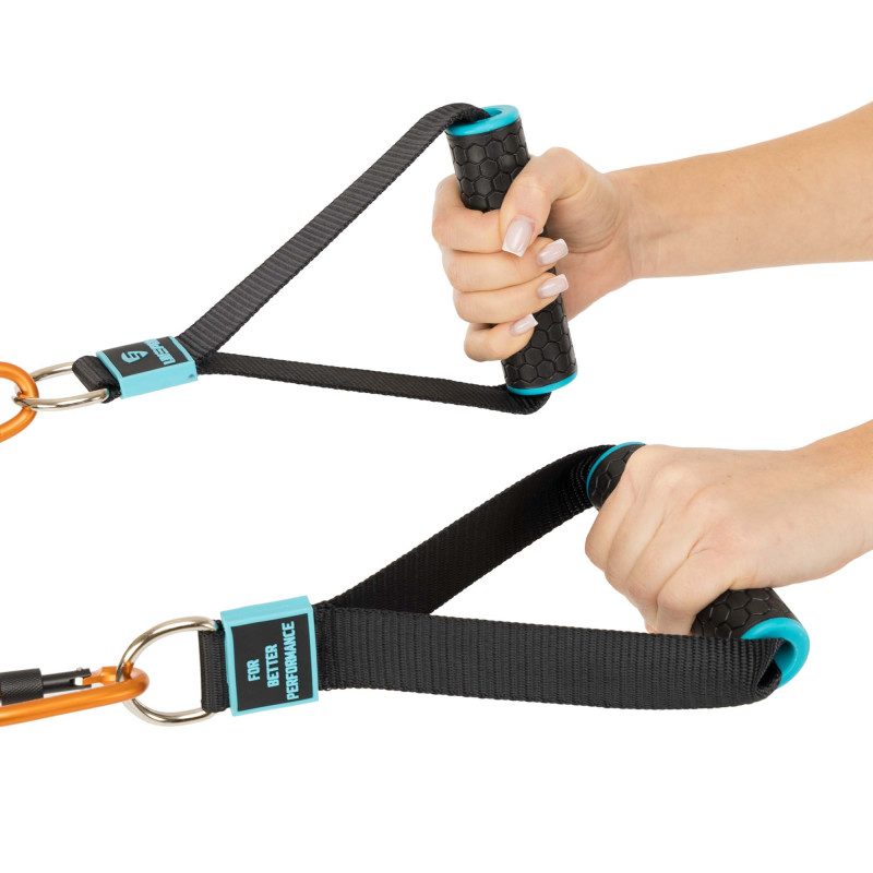 Ручки для еспандерів резинок та тренажерів STRAP HANDLE PRO LiveUp LP8192J 2шт чорний