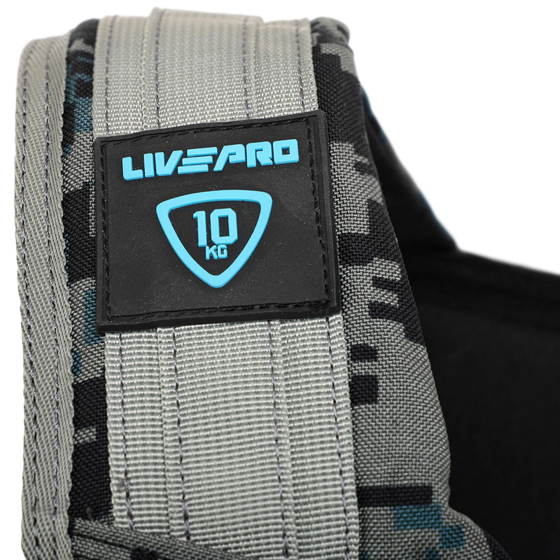 Жилет обважнювач з регульованою вагою LiveUp WEIGTH VEST LP8195-10 вага-1-10кг чорний-сірий