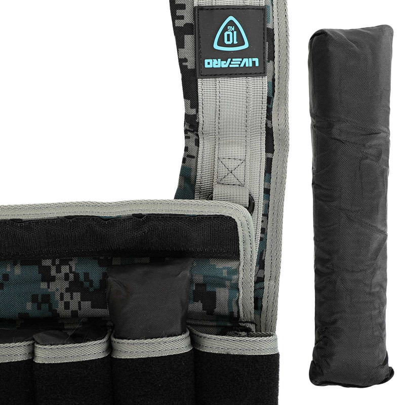Жилет обважнювач з регульованою вагою LiveUp WEIGTH VEST LP8195-10 вага-1-10кг чорний-сірий