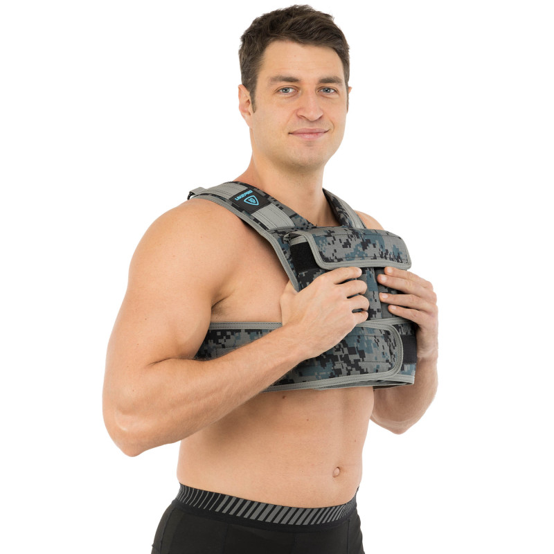 Жилет обважнювач з регульованою вагою LiveUp WEIGTH VEST LP8195-10 вага-1-10кг чорний-сірий