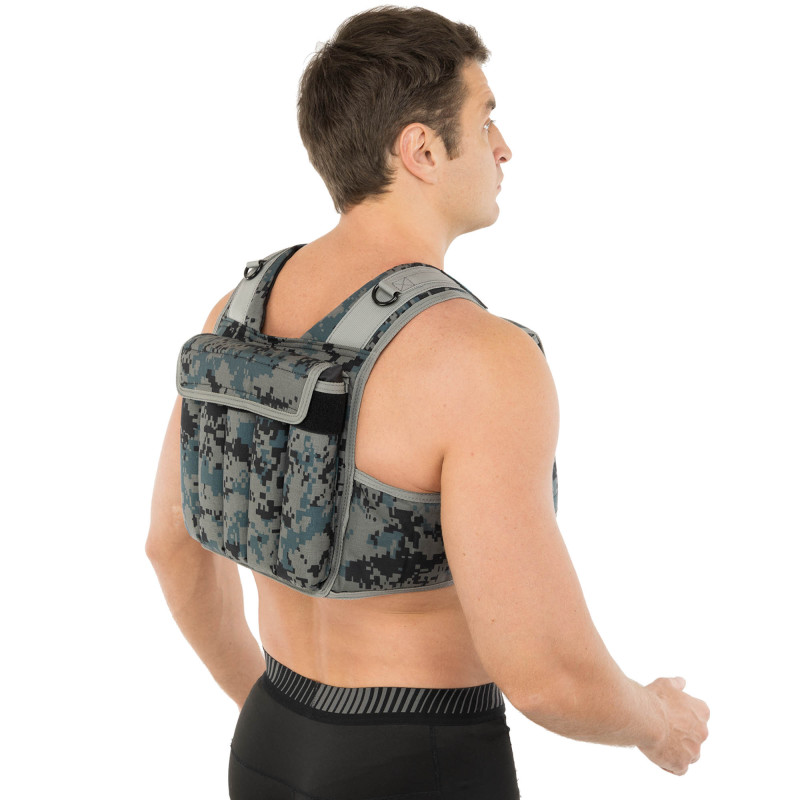 Жилет обважнювач з регульованою вагою LiveUp WEIGTH VEST LP8195-10 вага-1-10кг чорний-сірий
