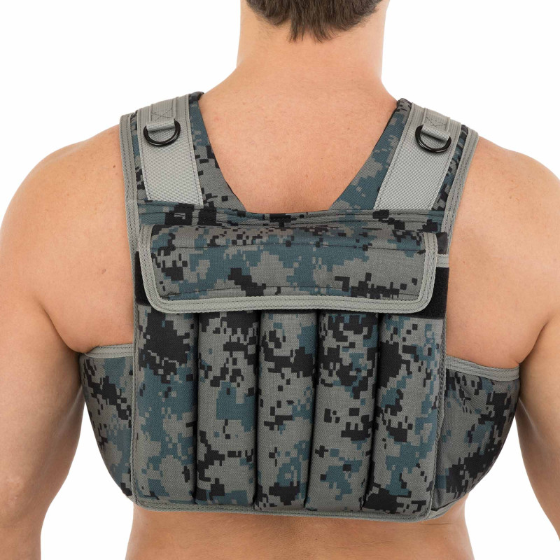 Жилет обважнювач з регульованою вагою LiveUp WEIGTH VEST LP8195-10 вага-1-10кг чорний-сірий