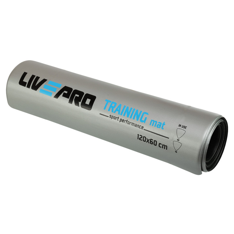 Килимок для фітнесу та спорту з люверсами для зберігання LiveUp LP8220 120x60x0,7см сірий