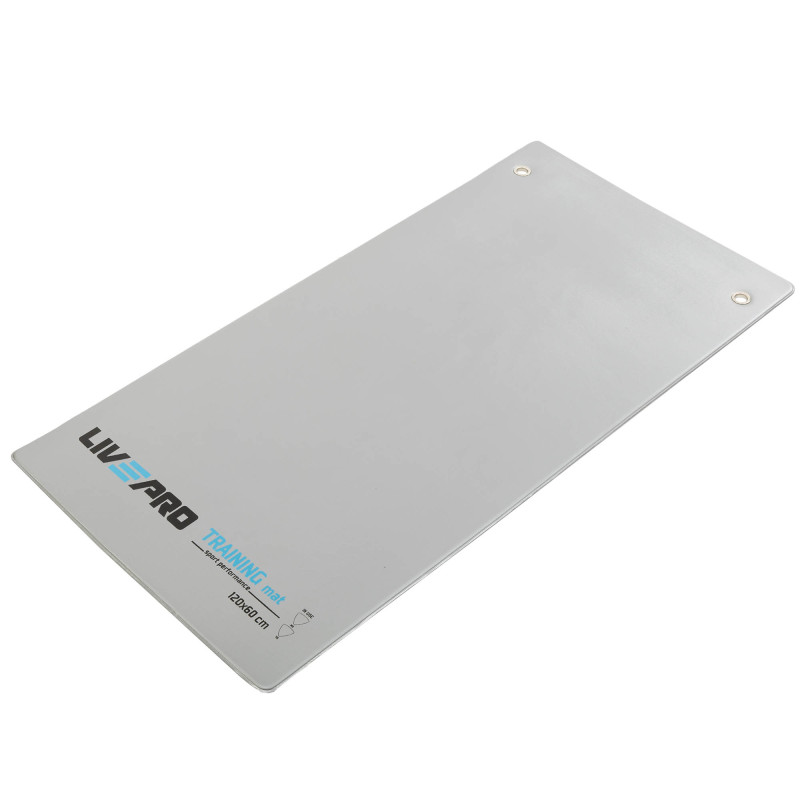 Килимок для фітнесу та спорту з люверсами для зберігання LiveUp LP8220 120x60x0,7см сірий