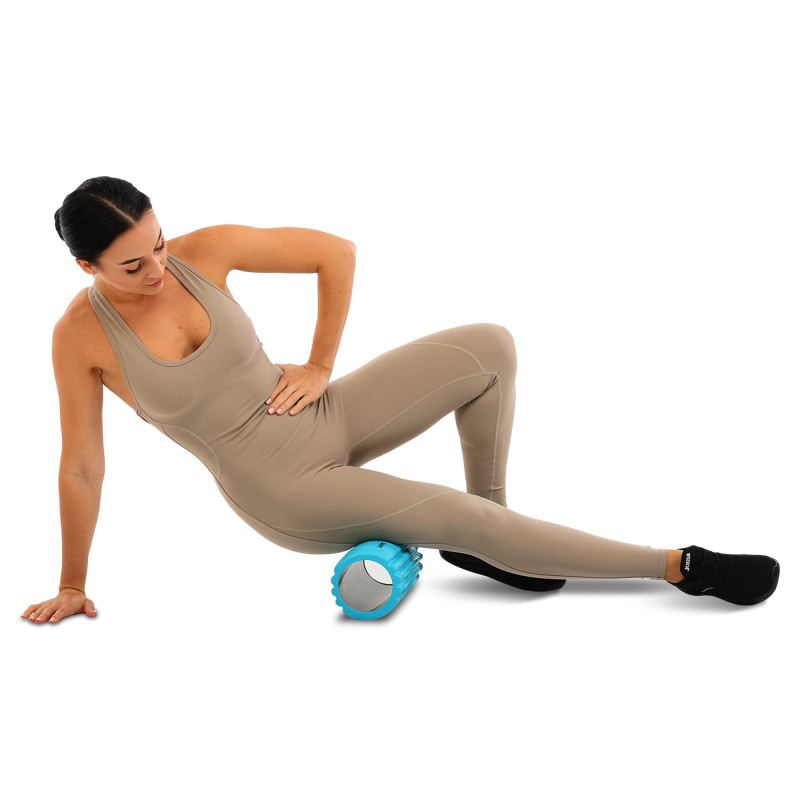 Ролер масажний циліндр (ролик мфр) 33см Grid 3D Roller EVA LiveUp LP8231 синій