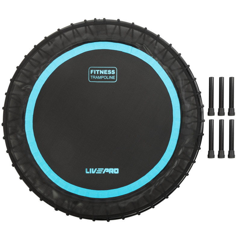Фітнес батут для джампінгу круглий LiveUp LP8250 ø100см чорний-синій