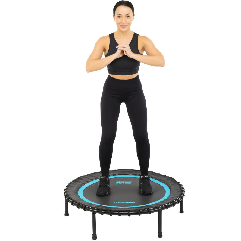 Фітнес батут для джампінгу круглий LiveUp LP8250 ø100см чорний-синій