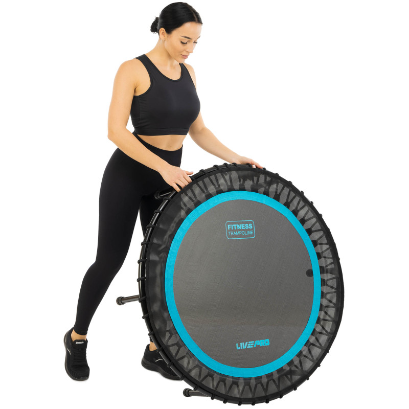 Фітнес батут для джампінгу круглий LiveUp LP8250 ø100см чорний-синій