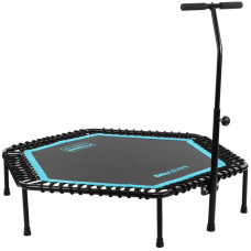Фітнес батут для джампінгу шестикутний з ручкою LiveUp LP8251 ø135см чорний-синій