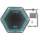 Фітнес батут для джампінгу шестикутний з ручкою LiveUp LP8251 ø135см чорний-синій