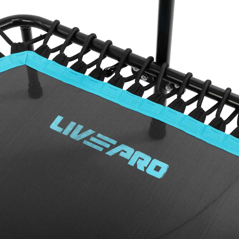 Фітнес батут для джампінгу шестикутний з ручкою LiveUp LP8251 ø135см чорний-синій