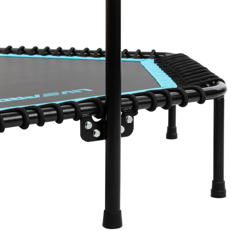 Фітнес батут для джампінгу шестикутний з ручкою LiveUp LP8251 ø135см чорний-синій