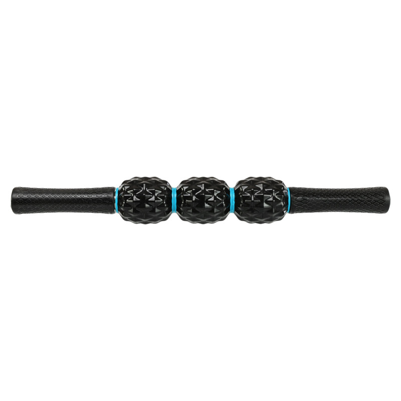 Масажер-палка роликовий антицелюлітний 3 масажери Magnetic Massage Stick LiveUp LP8264 чорний